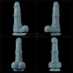 Реалистичный вибратор Lovetoy Nature coc (20*5,8 см) с функцией фрикции и пультом ДУ, голубой