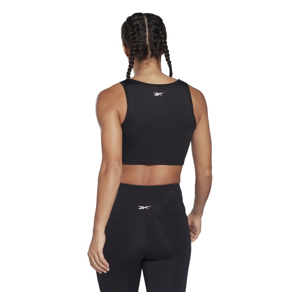 Топ теннисный Reebok Studio Ruched Cropped Tank Top W - black