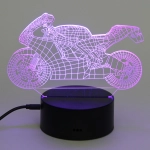 Светильник ночник «3D-Мотоцикл» на пластиковой подставке, с включателем USB
