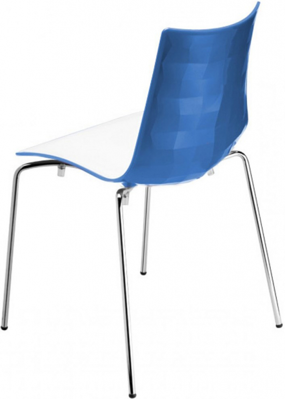 Стул пластиковый Scab Design Zebra Bicolore 4 legs, хром, белый, синий
