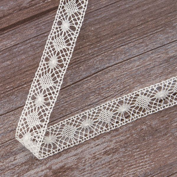 Кружево вязаное (тесьма) 19 мм / 30 метров, шампань, IEMESA
