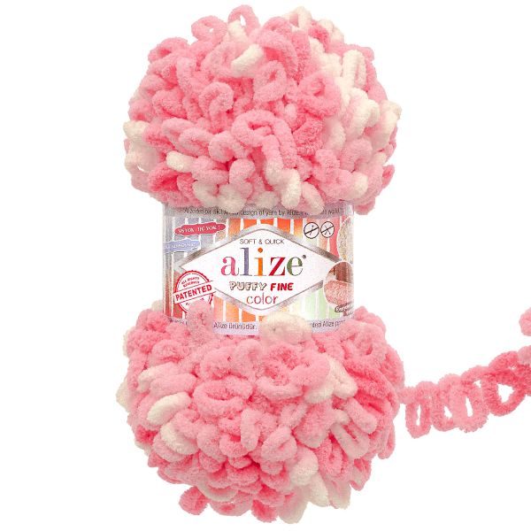 Пряжа Alize (Ализе) Puffy Fine Color / уп.5 мот. по 100 г, 14,5 м, 6383