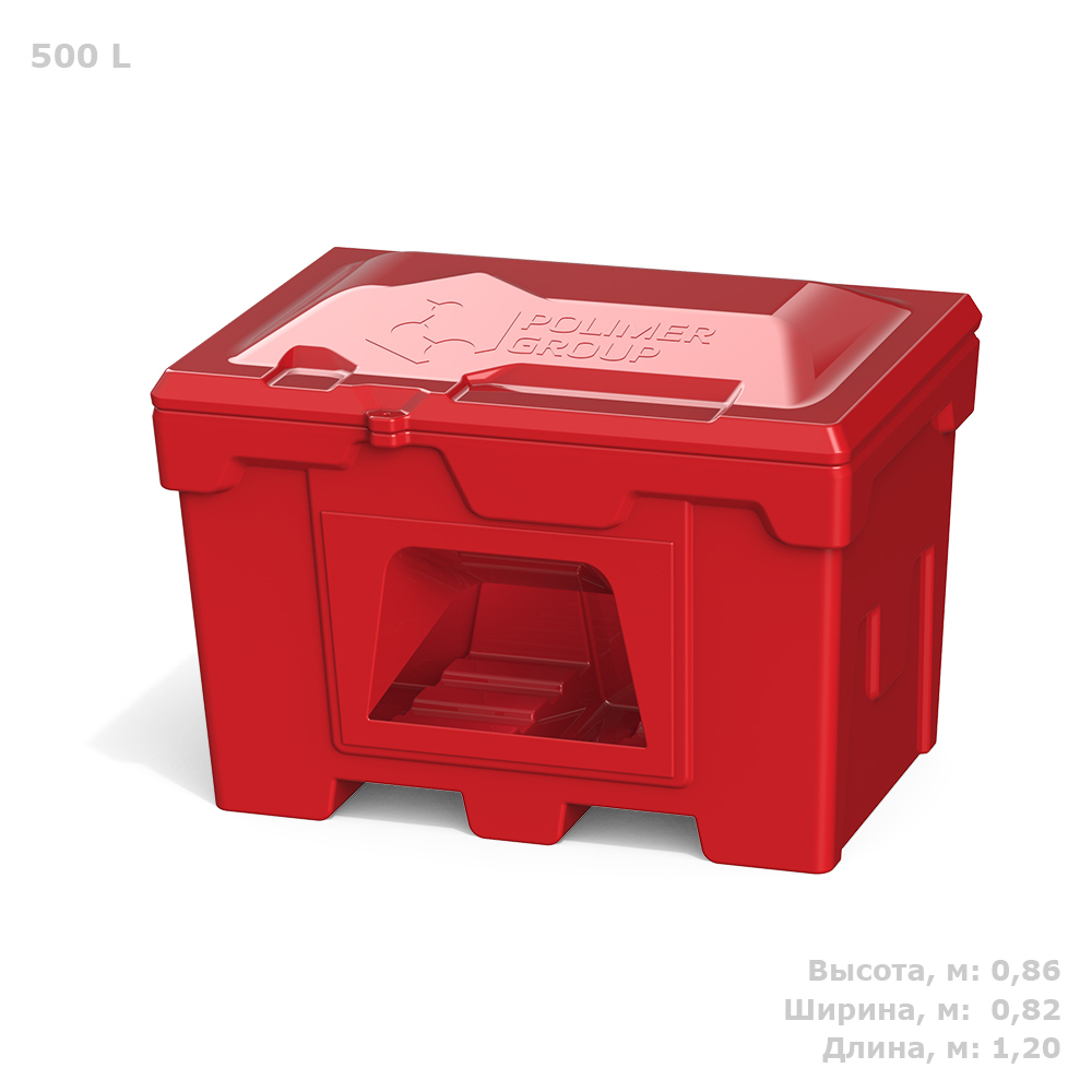 Ящик 500 л с дозатором красный Полимер-Групп 500 л.(1200x828x860см;33кг;красный) - арт.559355