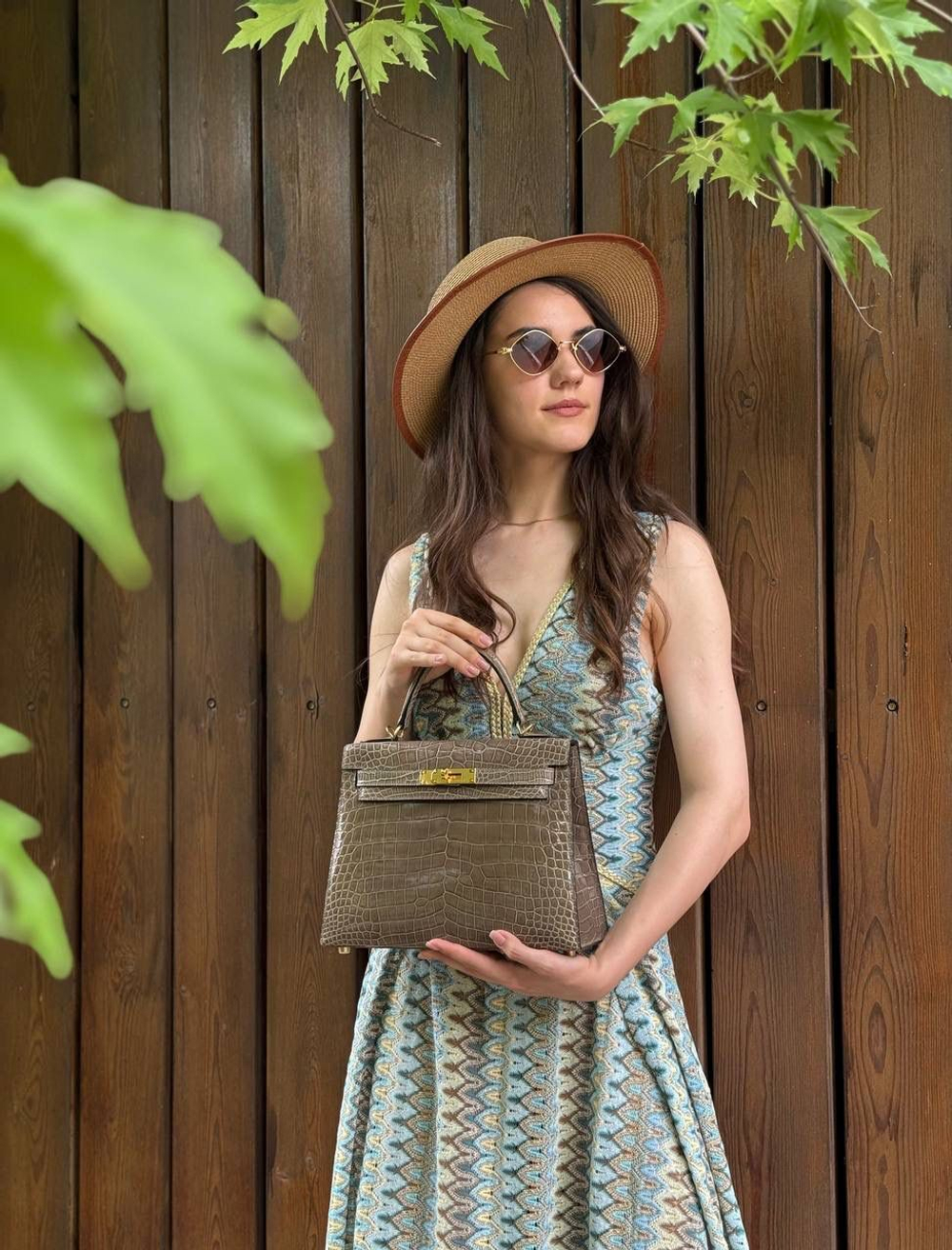 Сумка Hermes из кожи крокодила 28 см