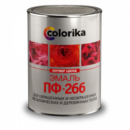 Эмаль для пола ПФ-266 "colorika" красно-коричневый 0,9 кг.