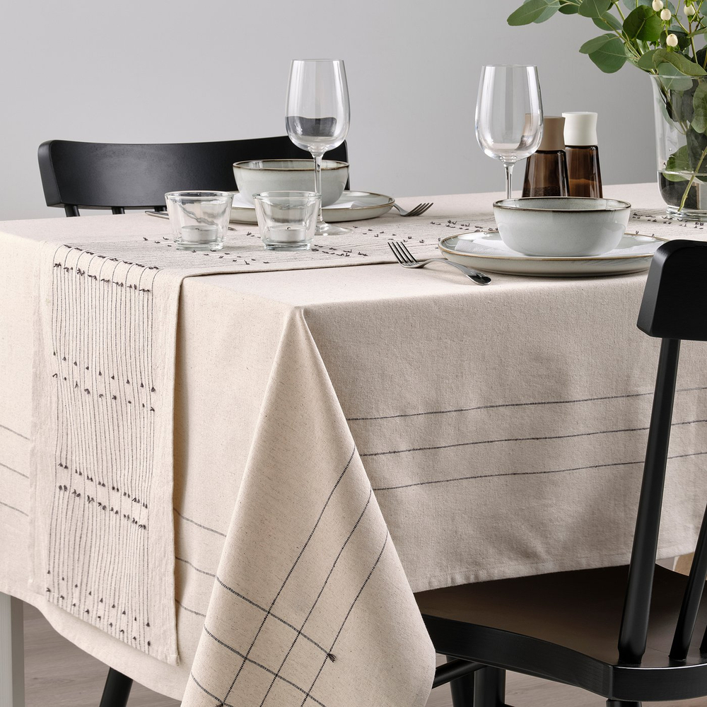 IKEA VÅRARV  (ИКЕА ВОРАРВ)  -  Дорожка на стол - тёмно-серый/натуральный 35х150 см