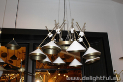 люстра  Bert Frank Shear Chandelier  White  & Brass