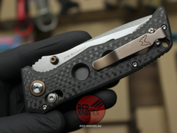 Нож Benchmade Mini Adamas V.2026 Carbon A+++ - рукоять карбон, клинок стоунвош