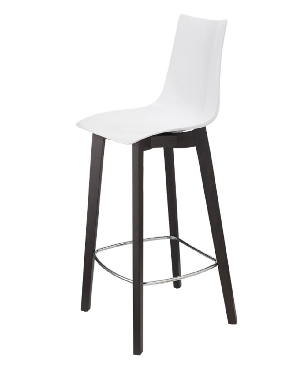 Стул барный пластиковый Scab Design Natural Zebra Antishock, венге, белый
