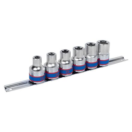Цена на KING TONY (4106PR) Набор торцевых головок 1/2", TORX Е-стандарт, Е10-Е20, 6 предметов