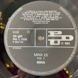 Винтажная виниловая пластинка LP Mina 25 (Italy 1983)
