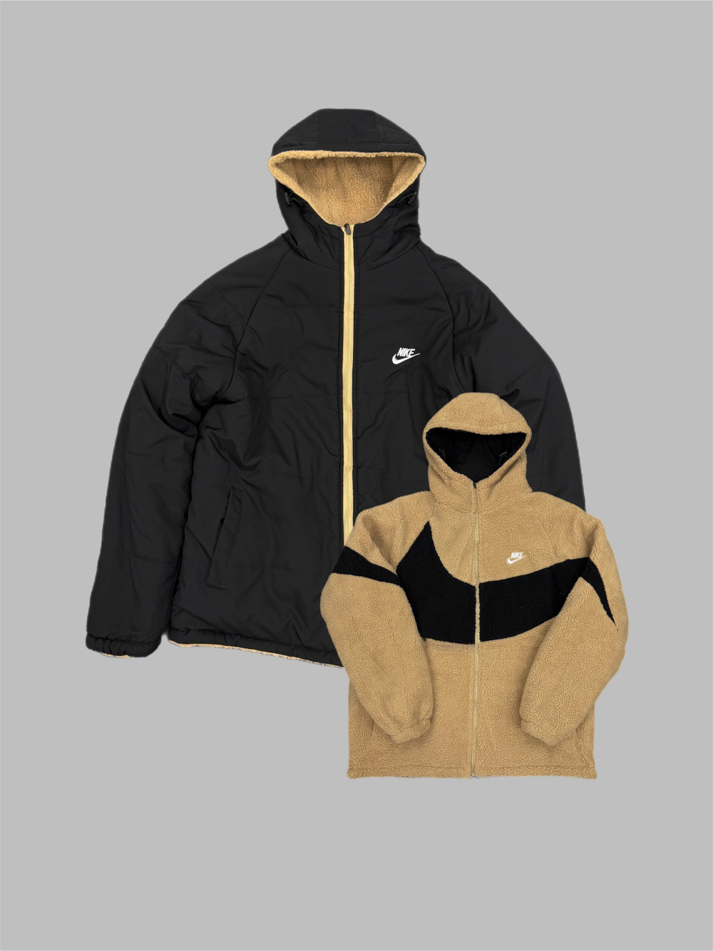 Куртка NIKE 2-х сторон. #8889 (чёрн.)
