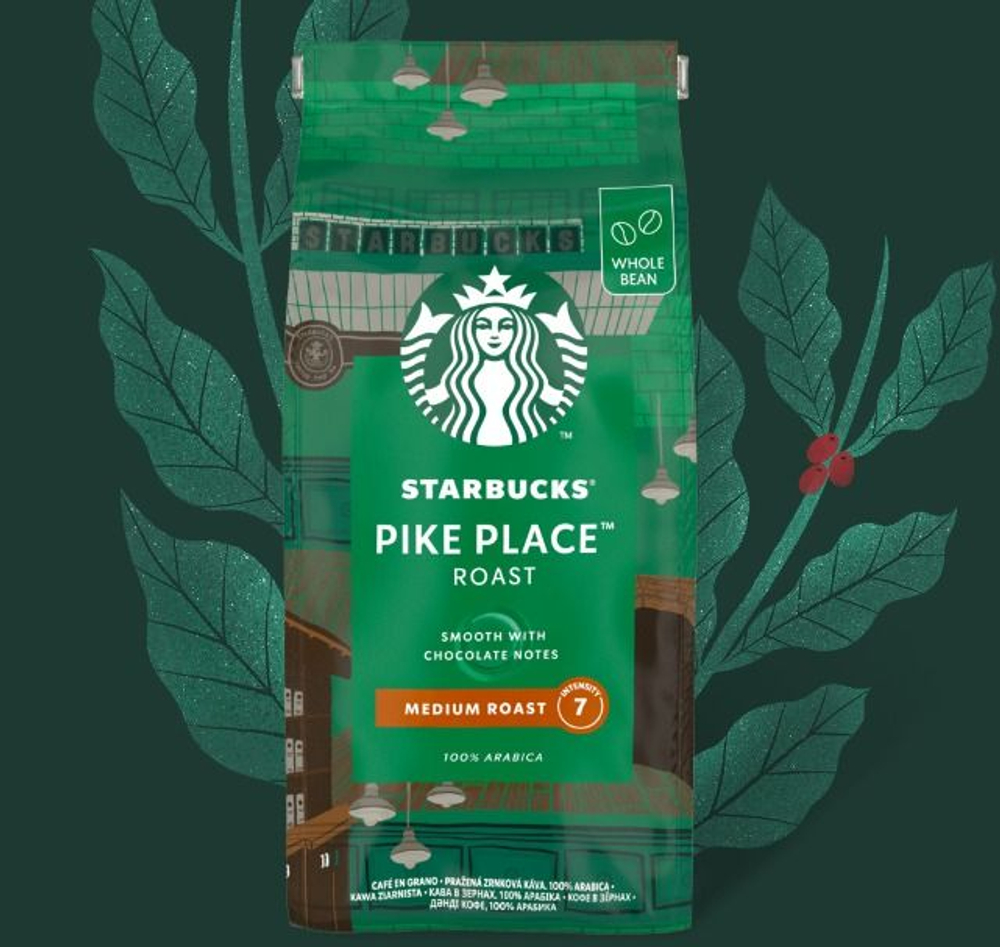 Кофе в зернах Starbucks Pike Place Roast, 200 г до 16/12/2026 (Испания)