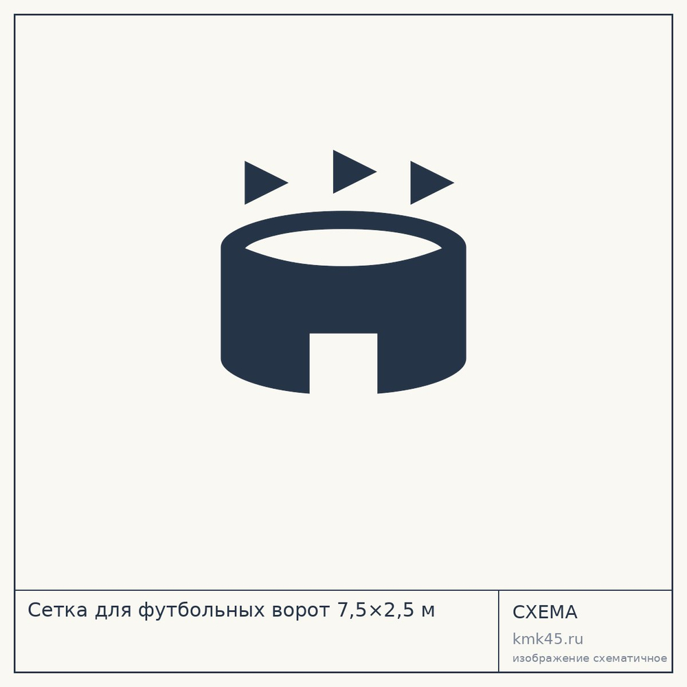 Сетка для футбольных ворот 7,5×2,5 м — от 7 100 ₽