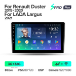 Teyes SPRO Plus 9" для Renault Duster, Lada Largus 2015-2021