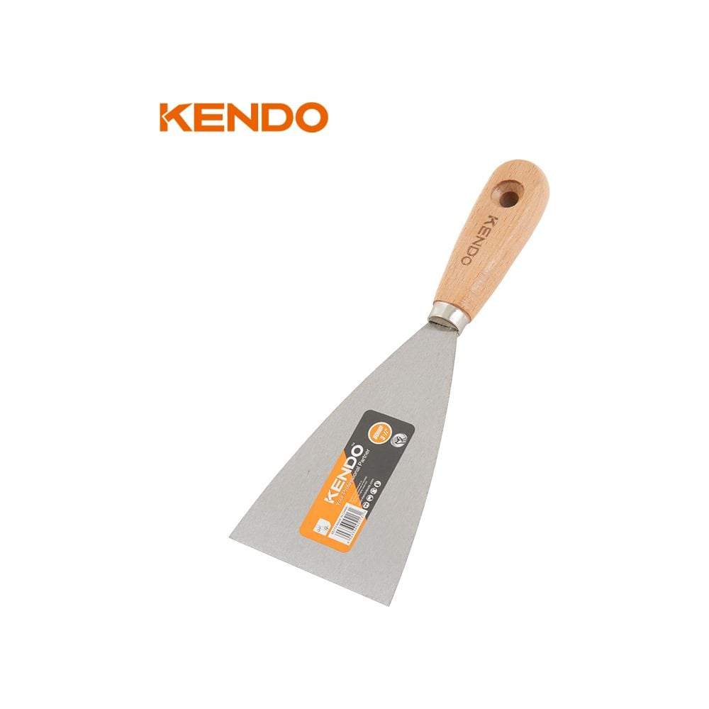 Шпатель-скребок с деревянной рукояткой KENDO 100 мм 45114