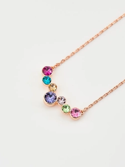 Колье-дуга Эльза с разноцветными кристаллами Swarovski