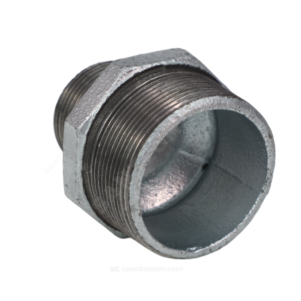 Ниппель переходной чугун оц Ду 50х20 (2"х3/4") НР Fittex PLUS
