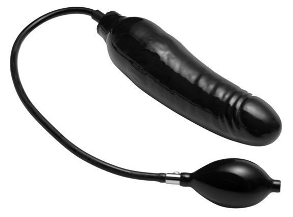 Фаллоимитатор с функцией расширения Primal Inflatable Dildo - 21,6 см. (Цвет: черный)