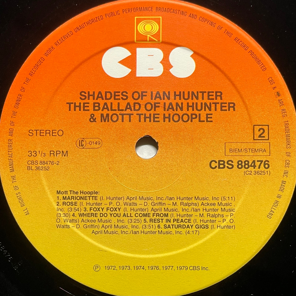 Ian Hunter - Shades Of Ian Hunter 2LP (Голландия 1980г.)