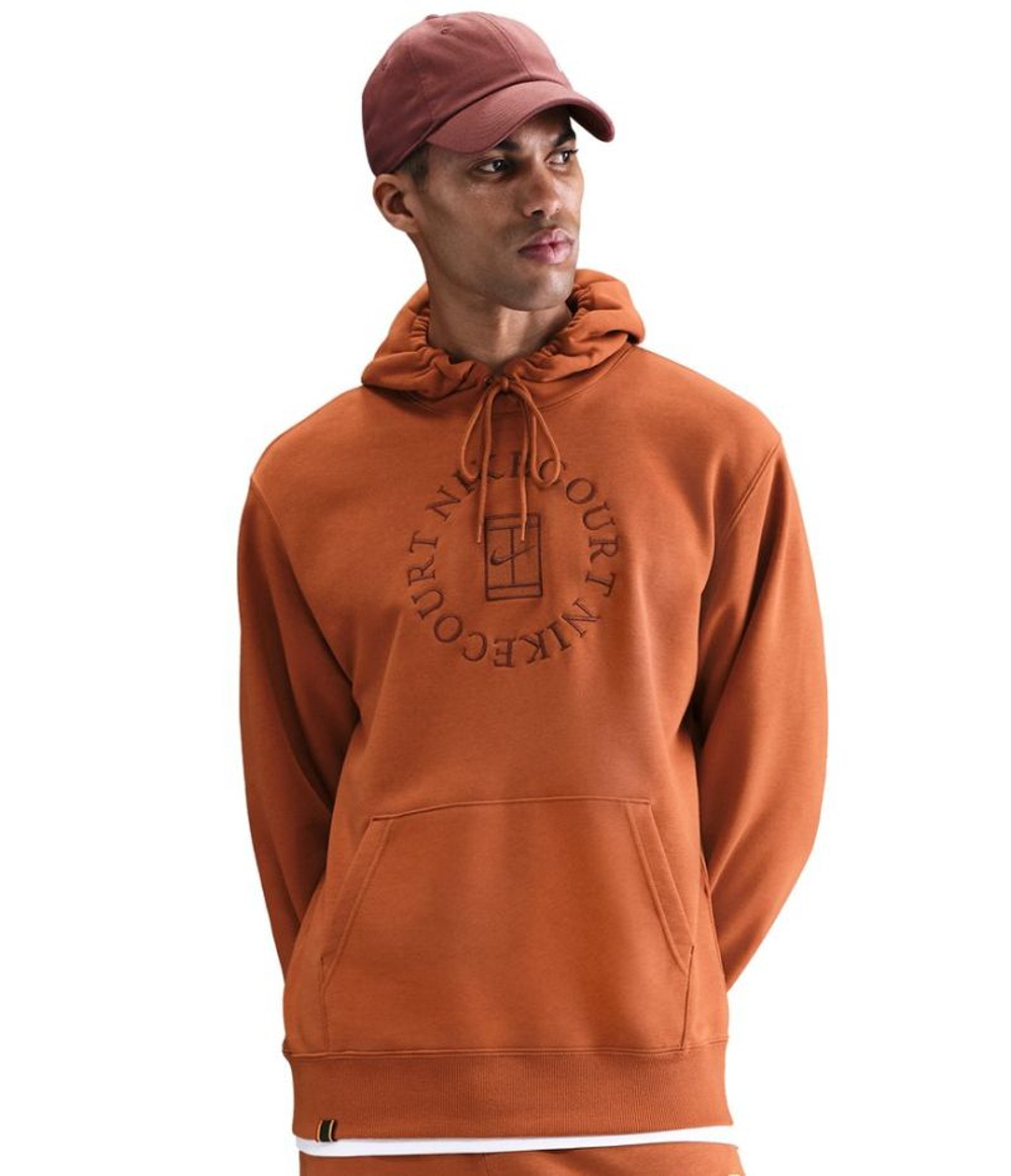 Куртка теннисная Nike Court Heritage French Terry Pullover - dark russet/cinnamon