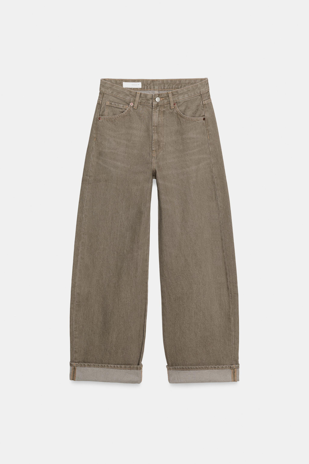 ДЖИНСЫ TRF BAGGY FOLDED СО СРЕДНЕЙ ПОСАДКОЙ — ZARA