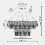 Подвесная люстра MODELUX ML.7445.800.500 GD