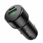 Автомобильное зарядное устройство HOCO Z42 PD20W+QC3.0 3A Type-C+USB дисплей Black