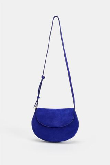 ZARA КОЖАНАЯ СУМКА ЧЕРЕЗ ПЛЕЧО, СИНИЙ