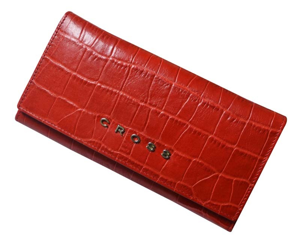 Кошелёк Cross Bebe Coco, кожа наппа фактурная, цвет красный/бежевый, 19,5 х 10,2 х 2,5 см