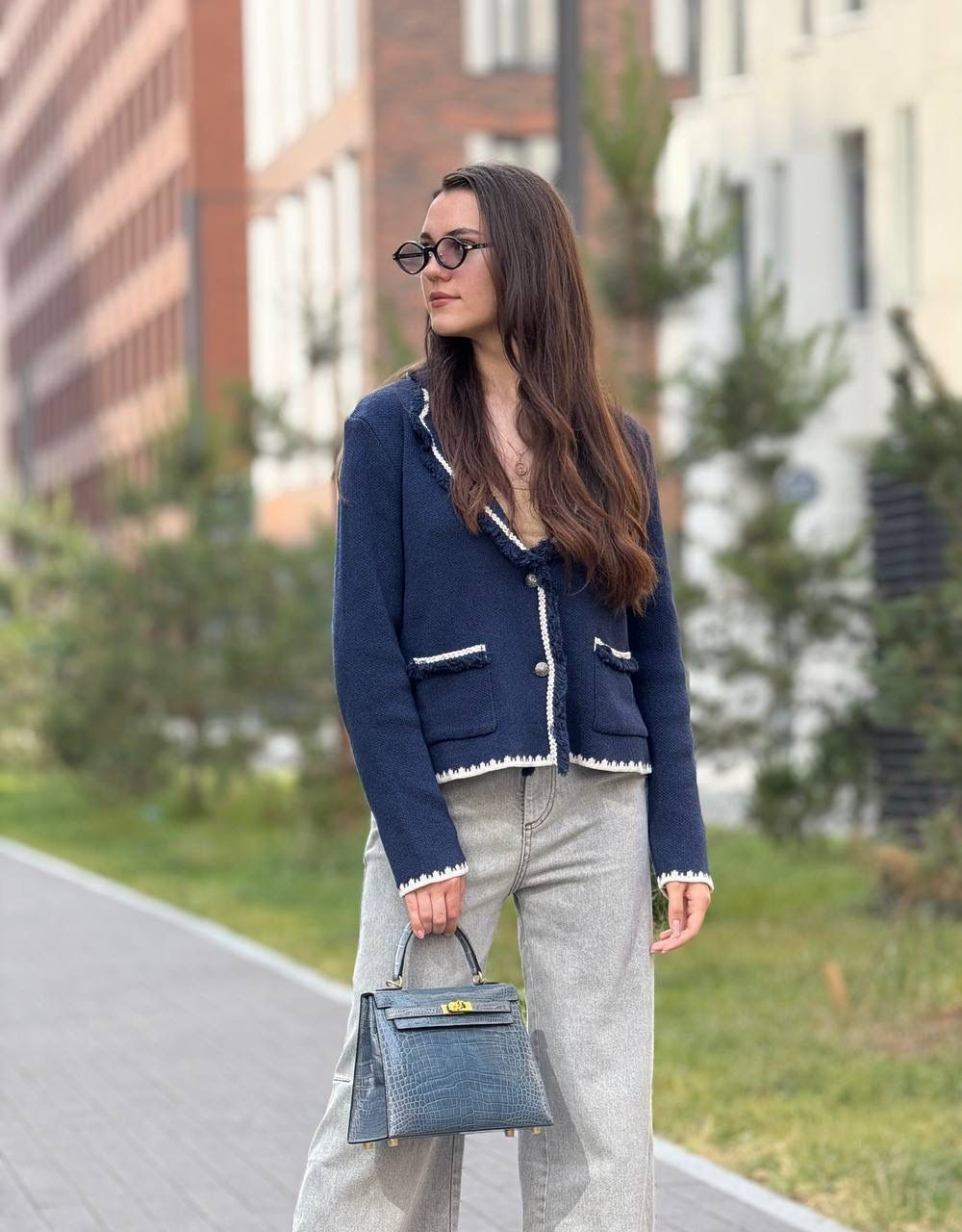 Сумка Hermes из кожи крокодила 25 см