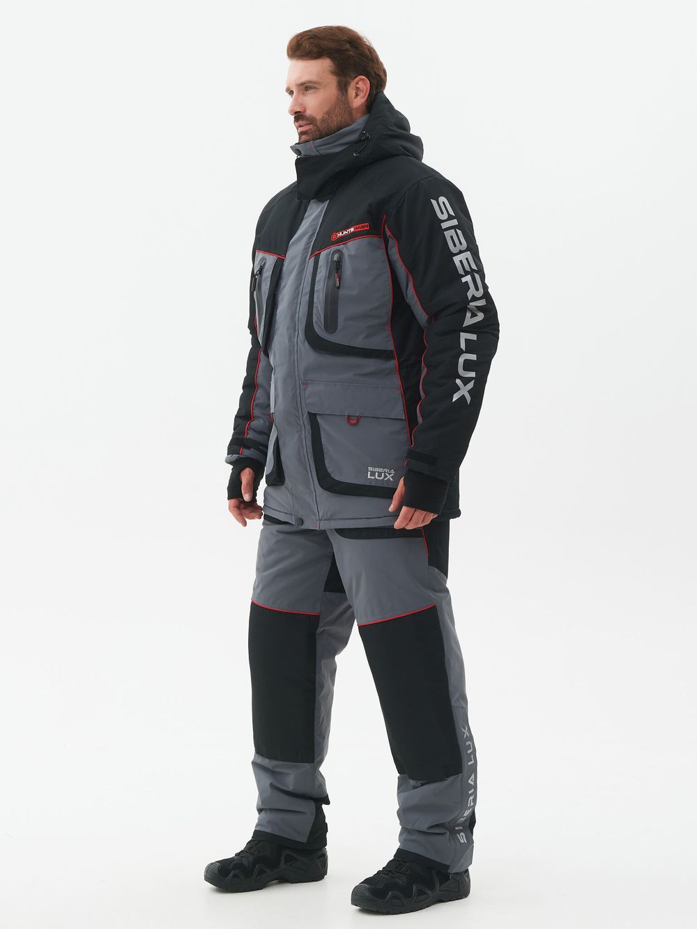 Костюм зимний Siberia LUX ткань Breathable цвет Серый/Черный
