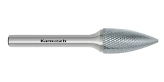Борфреза твердосплавная Karnasch форма C, 8х20х6х65 мм, насечка HP-3 PRO, без покрытия, арт. 11.4092-020