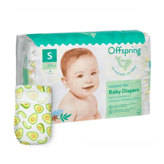 Подгузники Offspring S 3-6 кг, 48 шт, авокадо