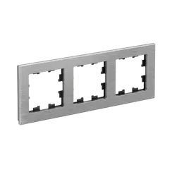 Рамка металлическая на 3 поста Systeme Electric AtlasDesign Nature Серебро ATN312103