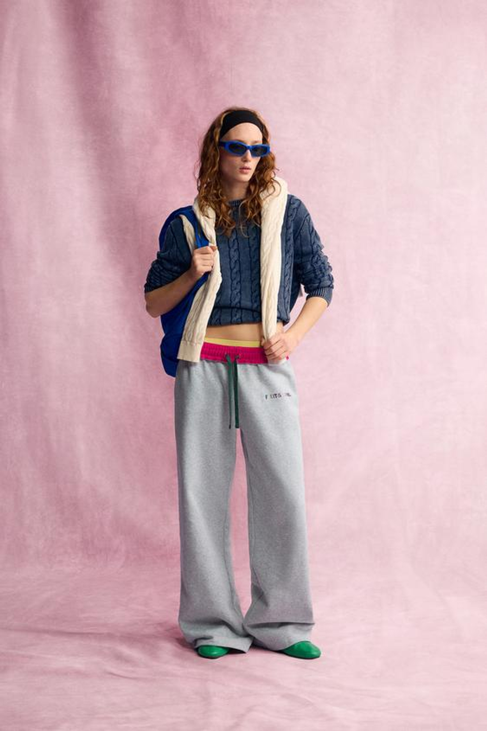 ZARA - FRUIT OF THE LOOM™ ДЖЕМПЕР КРУПНОЙ ВЯЗКИ, ИНДИГО