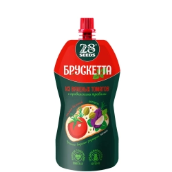Брускетта из вяленых томатов с прованскими травами 28SEEDS, 150 г, дой-пак спереди