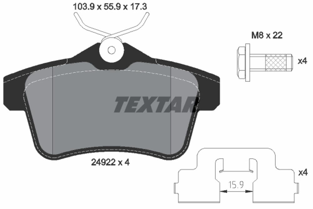 TEXTAR - 2492201-TET - Brake Pad Set, disc brake