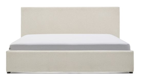 Кровать Nahiri La Forma бежевого цвета из шенилла с ящиком для хранения 150 x 200 см
