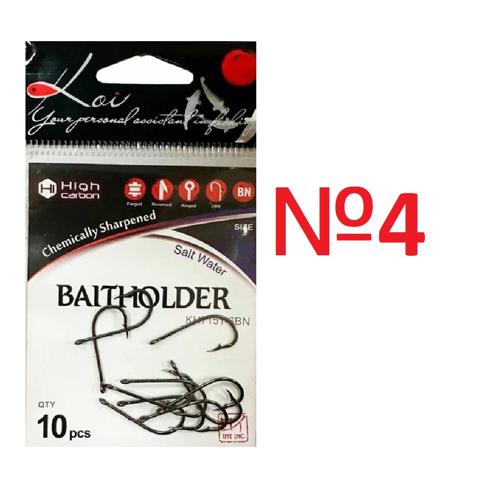 Крючок KOI "BAITHOLDER", размер 4 (INT), цвет BN