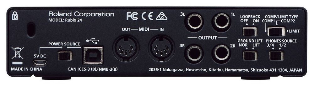 Roland Rubix24 внешний аудио интерфейс, 24 бит/192кГц, 2 вх./4 вых., USB, MAC/PC/iPad