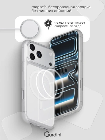 Чехол противоударный для iPhone 17 Pro Max / 18 Pro Max 6.9" Gurdini Clarity Case TPU White