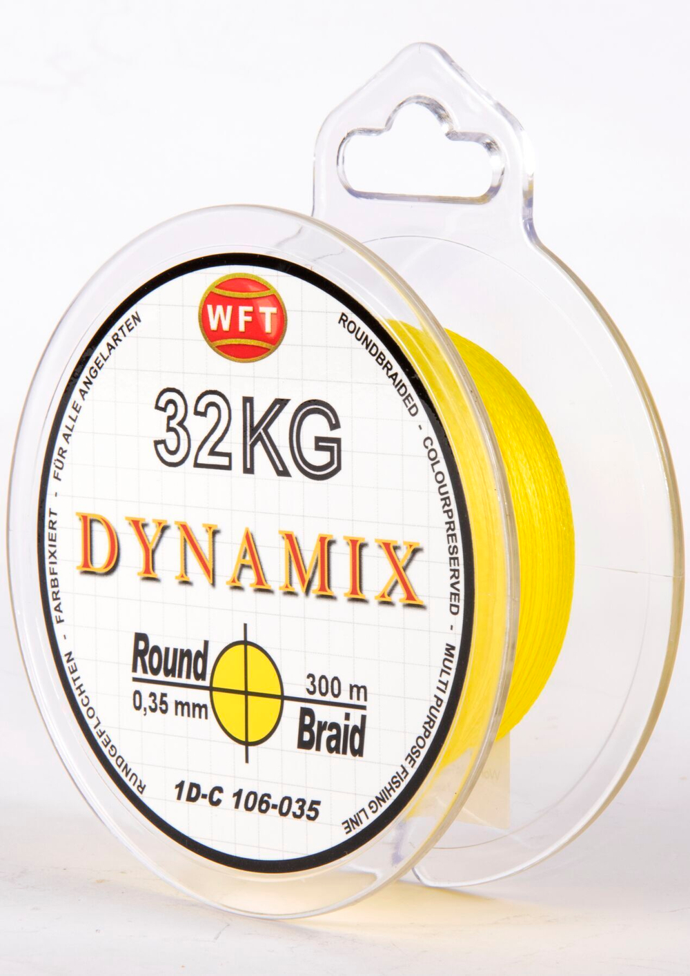 Леска плетёная WFT KG ROUND DYNAMIX Yellow 300 м, 0.35 мм