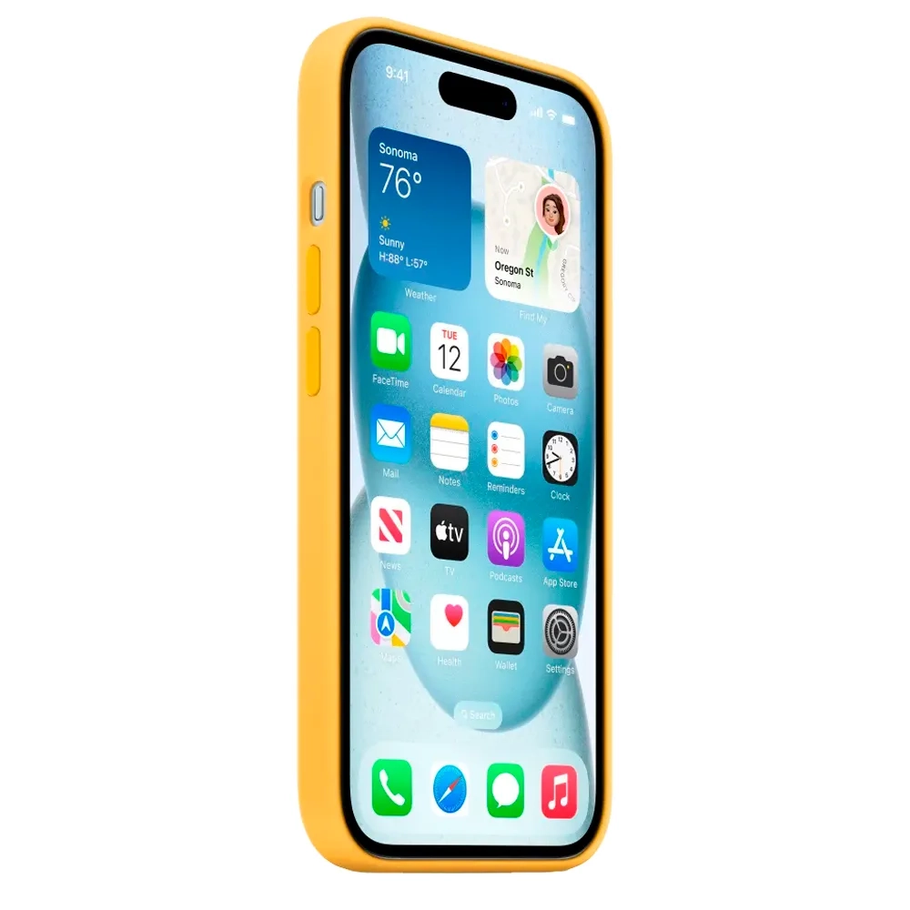 Силиконовый чехол с поддержкой MagSafe Apple Silicone Case для iPhone 15 Plus, Sunshine (Лучезарный желтый)
