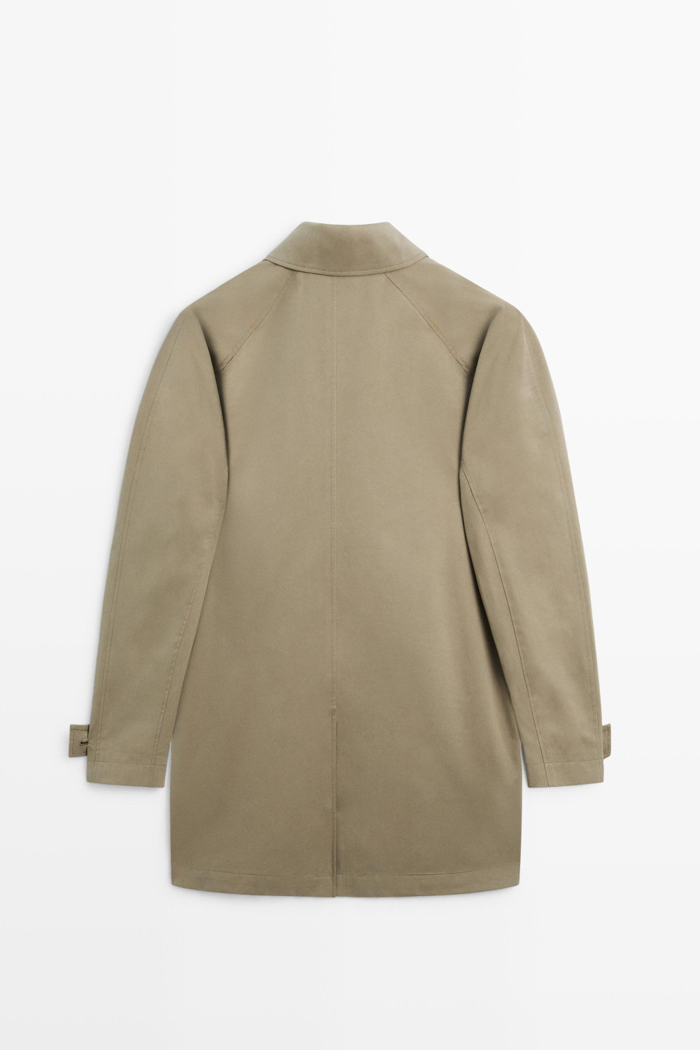 Massimo Dutti Длинный тренч оверсайз из 100% хлопка, кротово-коричневый