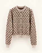 Женский кардиган Louis Vuitton с жаккардовым узором Monogram — молочный