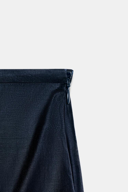 ZARA СТРУЯЩАЯСЯ ЮБКА — ZW COLLECTION, МОРСКОЙ СИНИЙ