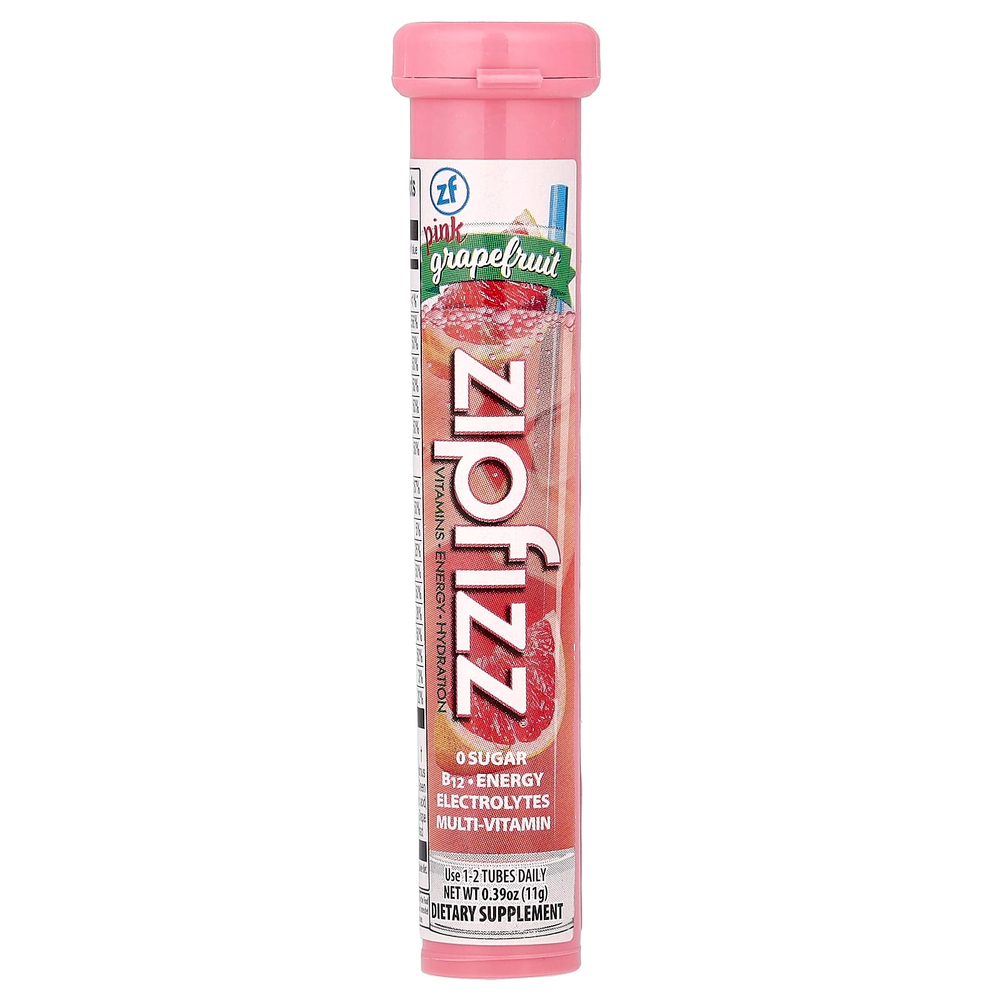 Zipfizz, Энергетическая смесь для здорового спорта с витамином B12, розовый грейпфрут, 20 тюбиков по 11 г (0,39 унции)