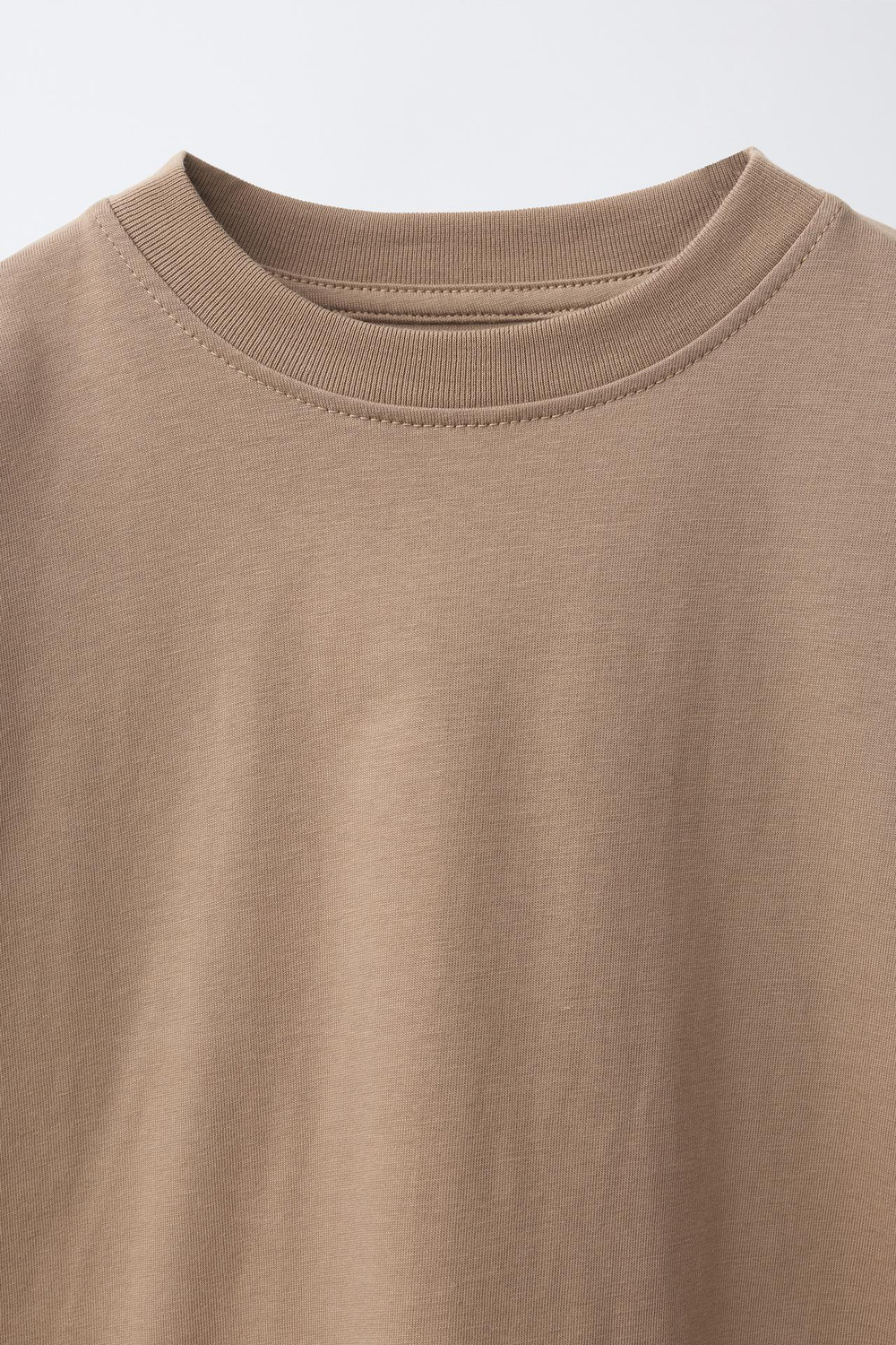 ZARA ОДНОТОННЫЙ ЛОНГСЛИВ, СВЕТЛО-КОРИЧНЕВЫЙ