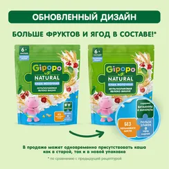 Каша Gipopo молочная мультизлаковая яблоко вишня 170г с 6 месяцев